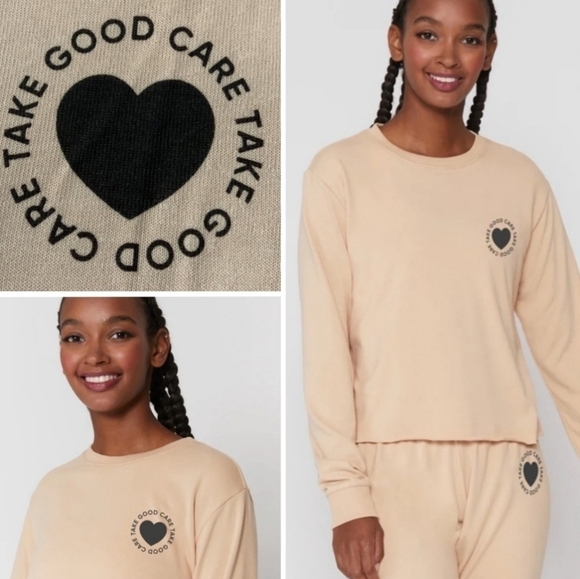 Spiritual Gangster Take Good Care Vintage Terry Crop Sweatshirt- NWT Med… - Picture 4 of 8